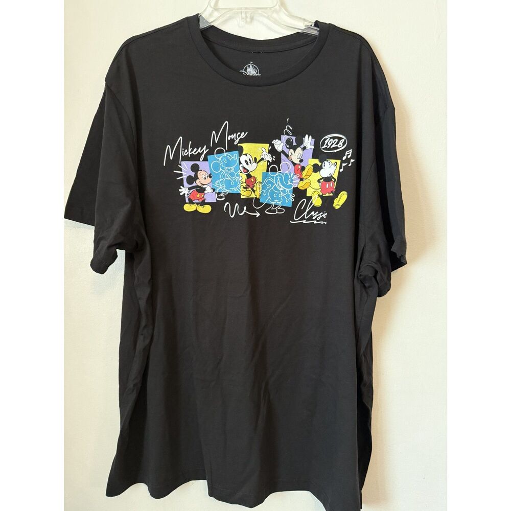 Disney Parks Mickey Mouse Graphic T-Shirt 2XL Black Classic Mickey Tee NWOT